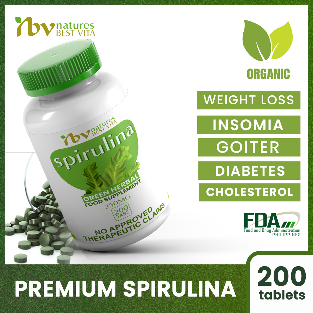 Premium Spirulina (200 Tablets) by Natures Best Vita
